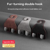 Autoistme seljatoe topeltkonksud, 2024 universaalsed nahast autoistme peatoe topeltkonksud rahakottide, kottide mantli ja mobiiltelefonihoidja jaoks