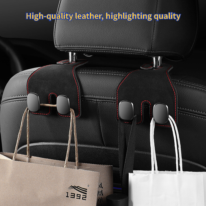 Autoistme seljatoe topeltkonksud, 2024 universaalsed nahast autoistme peatoe topeltkonksud rahakottide, kottide mantli ja mobiiltelefonihoidja jaoks