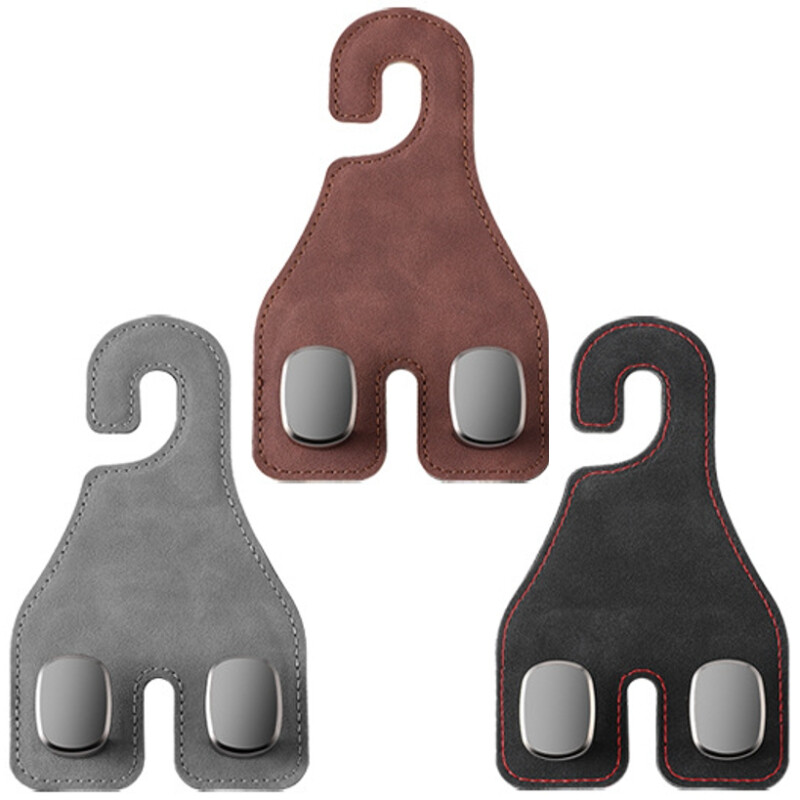 Autoistme seljatoe topeltkonksud, 2024 universaalsed nahast autoistme peatoe topeltkonksud rahakottide, kottide mantli ja mobiiltelefonihoidja jaoks