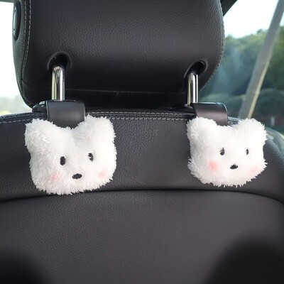 2vnt mielas animacinis meškiukas automobilio sėdynės nugaros kabliukai saugojimo transporto priemonės galvos atramos laikiklis bakalėjos prekių krepšio rankinės automobilio papuošimas