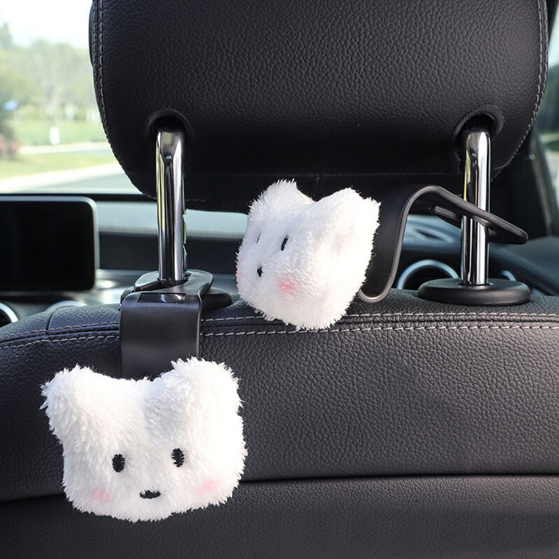 2vnt mielas animacinis meškiukas automobilio sėdynės nugaros kabliukai saugojimo transporto priemonės galvos atramos laikiklis bakalėjos prekių krepšio rankinės automobilio papuošimas
