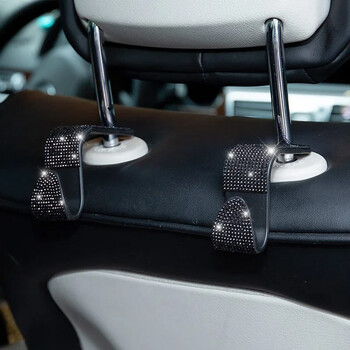 Bling Vehicle Seat Headholg μπροστινό κάθισμα, γάντζος αυτοκινήτου Bling κρεμάστρες αυτοκινήτου για πορτοφόλι, τσάντα, τσάντα, παντοπωλείο, αξεσουάρ αυτοκινήτου