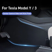Paredzēts Tesla Model 3/Y Ādas sānu aizsardzības pretsitiena spilventiņa centra kontrolei pret netīrumu spilventiņu aizsargpārklājuma automašīnas salona piederumiem