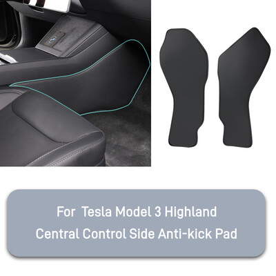 Paredzēts Tesla Model 3/Y Ādas sānu aizsardzības pretsitiena spilventiņa centra kontrolei pret netīrumu spilventiņu aizsargpārklājuma automašīnas salona piederumiem