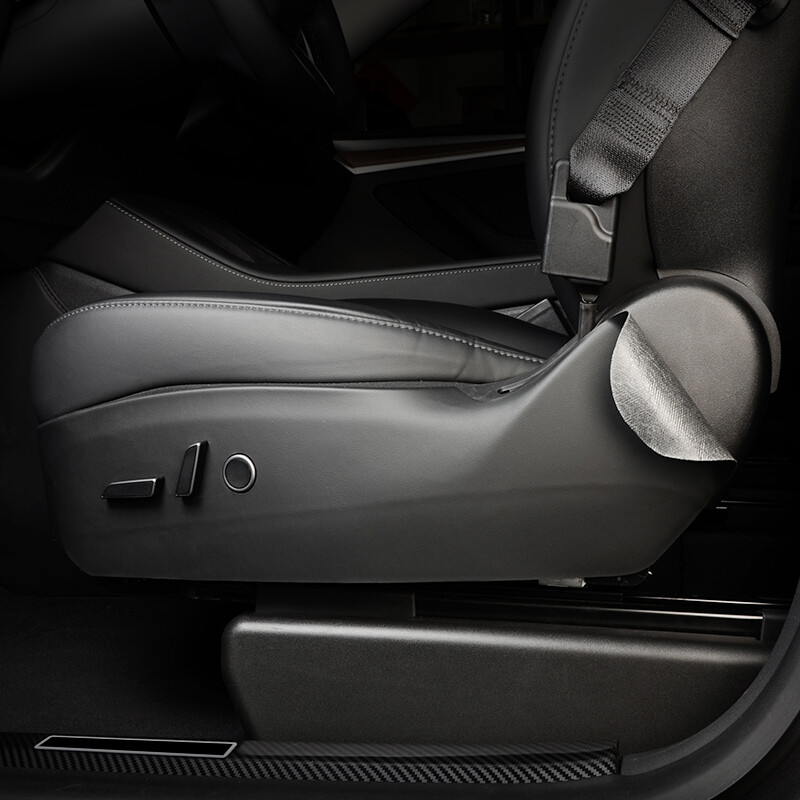 Tinka Tesla Model 3/Y sėdynės šoniniam atmušimui, apsauginis lipdukas, apsaugantis nuo žingsnių, PU odos apsauginis padas, 2 vnt.