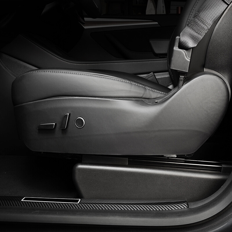 Tinka Tesla Model 3/Y sėdynės šoniniam atmušimui, apsauginis lipdukas, apsaugantis nuo žingsnių, PU odos apsauginis padas, 2 vnt.