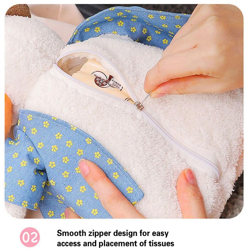 Animacinių žąsų audinių dėžutė, minkšta pliušinė, skirta automobiliams, namams, biurams, pakabinama popierinė automobilio porankio dėžutė Animacinių filmų audinių dėžutės dekoravimui