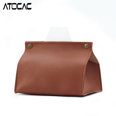 Cutie de șervețele din piele Mașini Suport șervețel Hârtie șterge Depozitare Piese auto Carcasă de lux Accesorii interioare Organizatoare universale