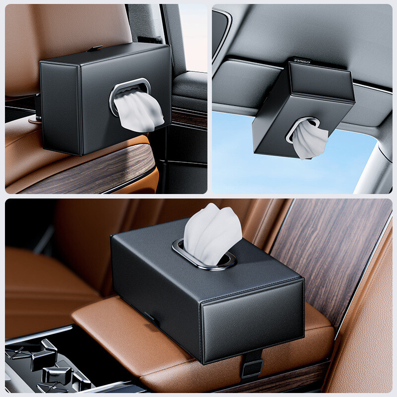 Automobilio porankio audinių dėžutė, odinė automobilio sėdynės nugarėlė, pakabinama servetėlių dėžutės laikiklis, popierinis stalčius, laikymo dėklas, automobilio stoglangio servetėlių laikiklis
