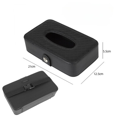 Cutie de șervețele pentru mașină Husă pentru sac de șervețele pentru mașină 21 * 12 * 6,3 CM Materiale de interior Stil curea Scaun Cutie de șervețele pentru spate Capacitate mare