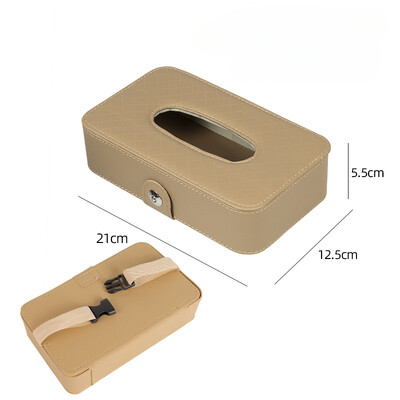 Cutie de șervețele pentru mașină Husă pentru sac de șervețele pentru mașină 21 * 12 * 6,3 CM Materiale de interior Stil curea Scaun Cutie de șervețele pentru spate Capacitate mare