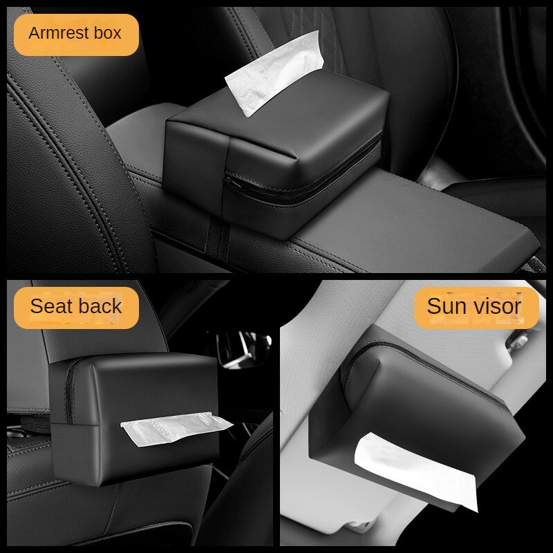 Autós kartámasz szövetdoboz, bőr automatikus üléstámla papír torony tárolótáska univerzális napellenző napernyő kendőtartó