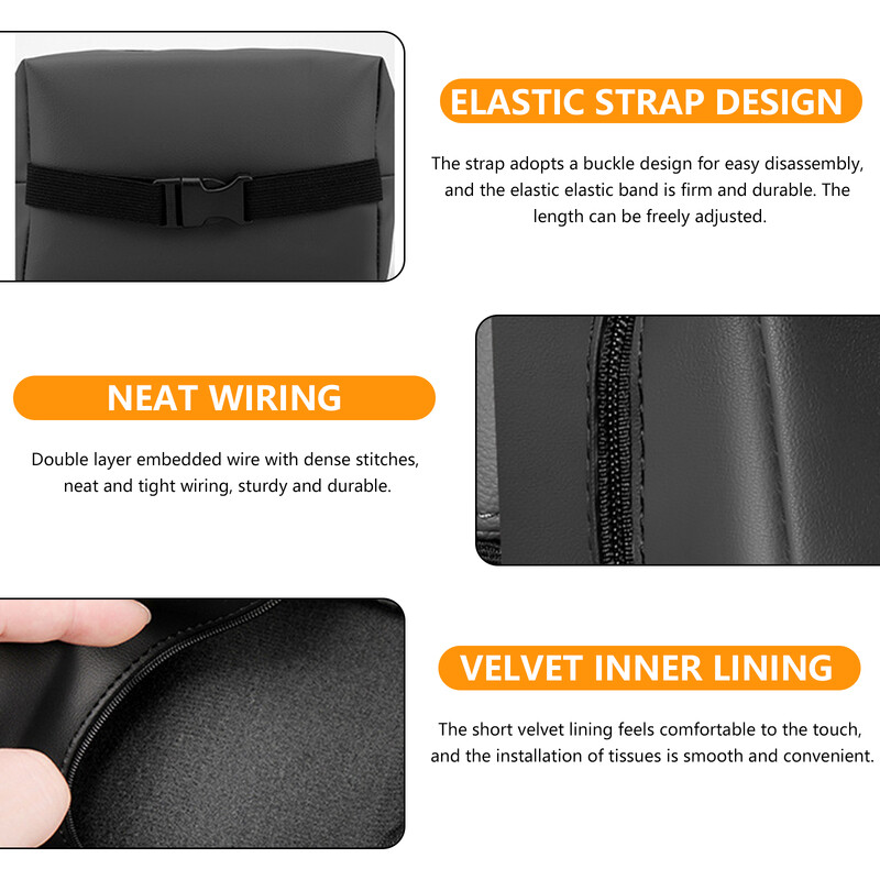 Automobilio daugiafunkcinė laikymo dėžutė didelės talpos servetėlių dėžutės dangtelis su užtrauktuku virtuvės restorano stalviršiams