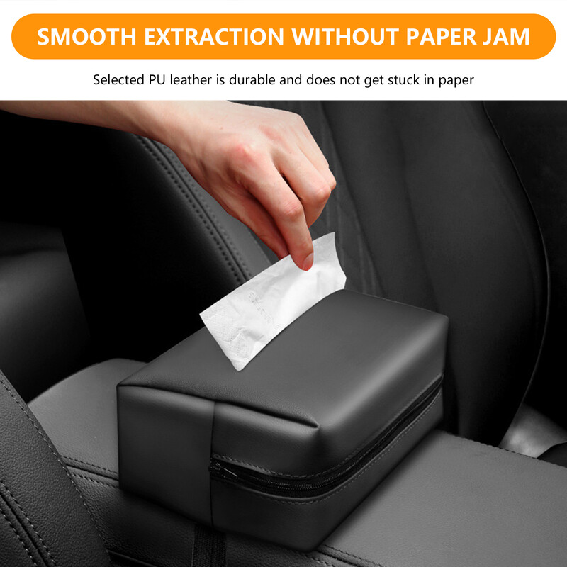 Automobilio daugiafunkcinė laikymo dėžutė didelės talpos servetėlių dėžutės dangtelis su užtrauktuku virtuvės restorano stalviršiams