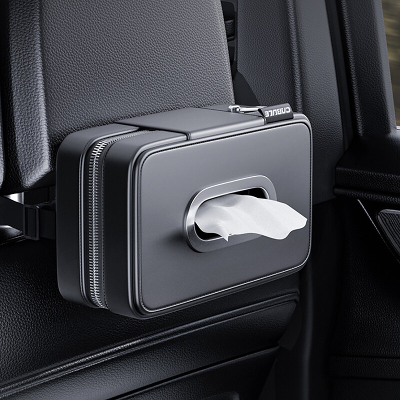 1 gab. Automašīnas salvešu kastes turētājs, ādas automašīnas centra konsoles roku balstu salvešu kaste saulessarga aizmugurējā sēdekļa auduma futrālis ar fiksācijas siksnu