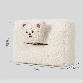 Χαριτωμένο Cartoon Bear Tissue Box Κρεμαστό χαρτοπετσέτας τσάντα για το πίσω κάθισμα αυτοκινήτου Προσκέφαλο Υποβραχιόνιο Paper Organizer Αποθήκευση βελούδου