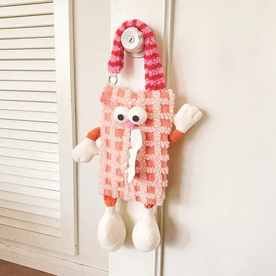 1vnt automobilio pakabinamų audinių dėžutė Animacinio filmo tipas Mielas kūrybingas automobilio sėdynės nugarėlė Kabantis audinių maišelis Biuro svetainės servetėlių dėžutės laikiklis