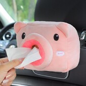 Automašīnas salvešu turētājs, Creative Plush Piggy automašīnas salvešu kaste sēdekļa atzveltnei, viduskonsole un saulessargs, jumta lūka
