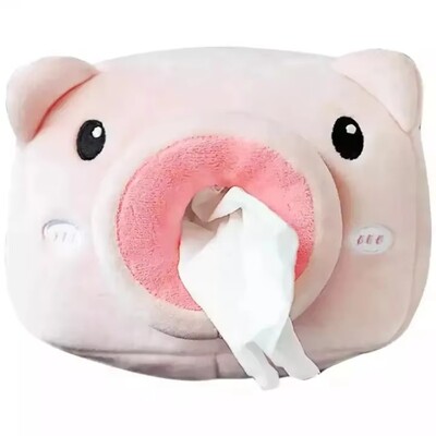 Automašīnas salvešu turētājs, Creative Plush Piggy automašīnas salvešu kaste sēdekļa atzveltnei, viduskonsole un saulessargs, jumta lūka