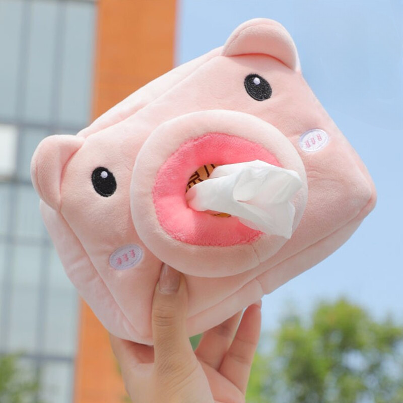 Automašīnas salvešu turētājs, Creative Plush Piggy automašīnas salvešu kaste sēdekļa atzveltnei, viduskonsole un saulessargs, jumta lūka