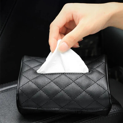 Vienspalvė languota odinė, dėvėjimuisi atspari audinių dėžė automobilio sėdynės atlošas skėtis nuo saulės pakabinamas audinio maišelio sagties dirželis Lengvas montavimas