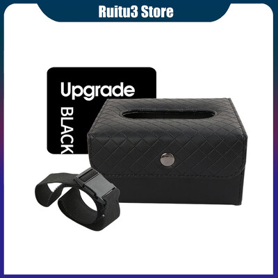 Cutie de șervețele pentru mașină din piele de calitate înaltă Cutie pentru cotieră fixabilă Cutie pentru șervețele din spate pentru parasolar.