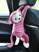 1gab radošs Pippi Monkey salvešu kastes auto piederumi, velkams piekarināms automašīnas sēdekļa atzveltnes pērtiķis, papīra kaste, karikatūra jauka