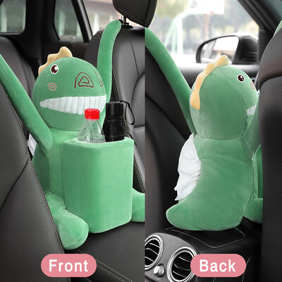 2 viename Kūrybiška miela automobilio servetėlių dėžutės šiukšliadėžė, trumpa pliušinis, nepraleidžiantis vandens viduje, porankio dėžutės audinių laikiklio automobilių dalys