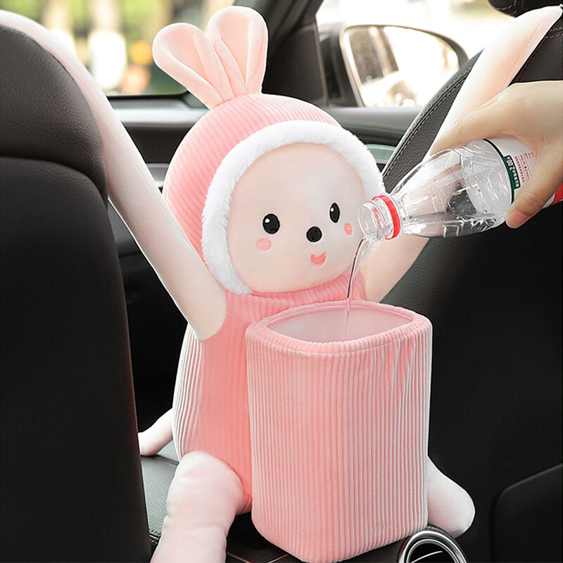 2 viename Kūrybiška miela automobilio servetėlių dėžutės šiukšliadėžė, trumpa pliušinis, nepraleidžiantis vandens viduje, porankio dėžutės audinių laikiklio automobilių dalys