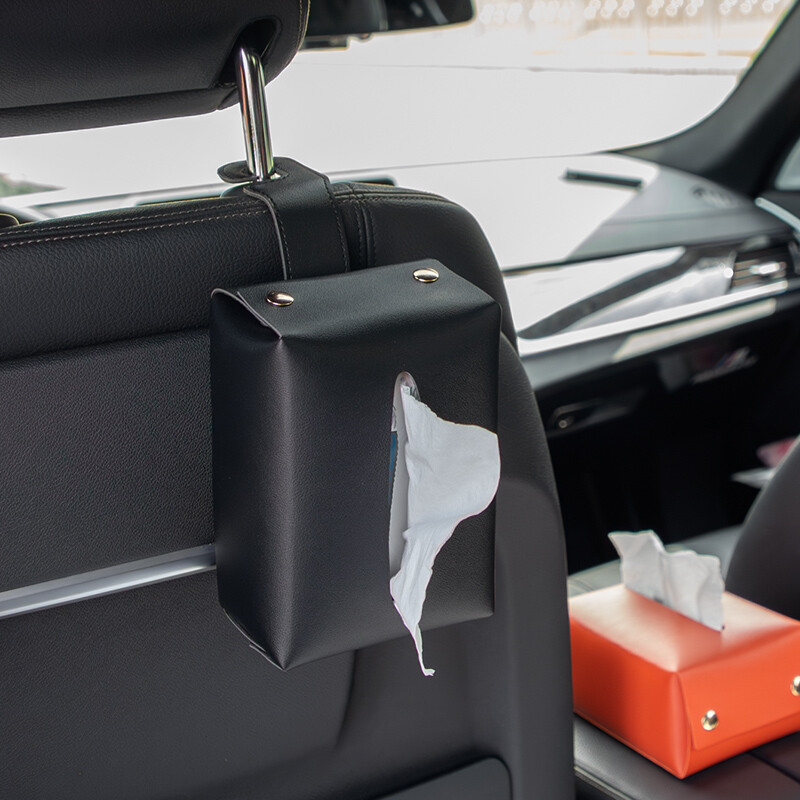 Automašīnas salvešu kaste 2024 jauna uzlabota sensora automašīnas sēdekļa atzveltnes auduma pakarināmā soma automašīnai automašīnā iekarināma papīra kaste