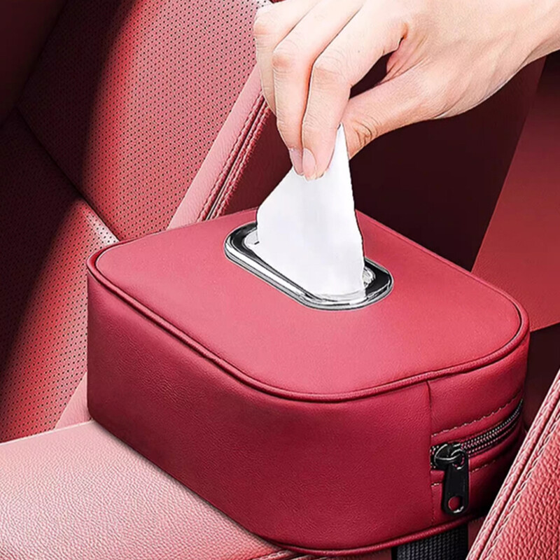 2024 Automobilio sėdynės atlošo servetėlių dėžutė gali būti naudojama porankiui ir skėčiui nuo saulės Daugiafunkcinis elastinis diržas, odinis servetėlių dėžutės organizatorius