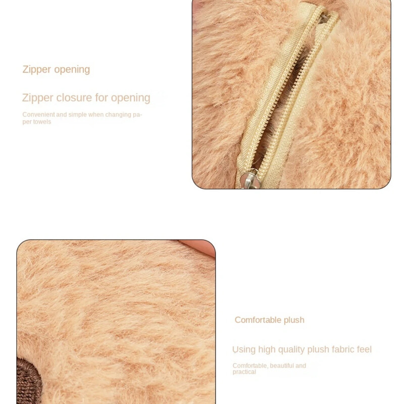 Animacinio filmo miela pliušinė lėlė kapybara mašininio audinio dėžutė šiukšliadėžė Animacinis filmas mielas pliušinis automobilio porankio dėžutė popierinės dėžutės laikymo kibiras