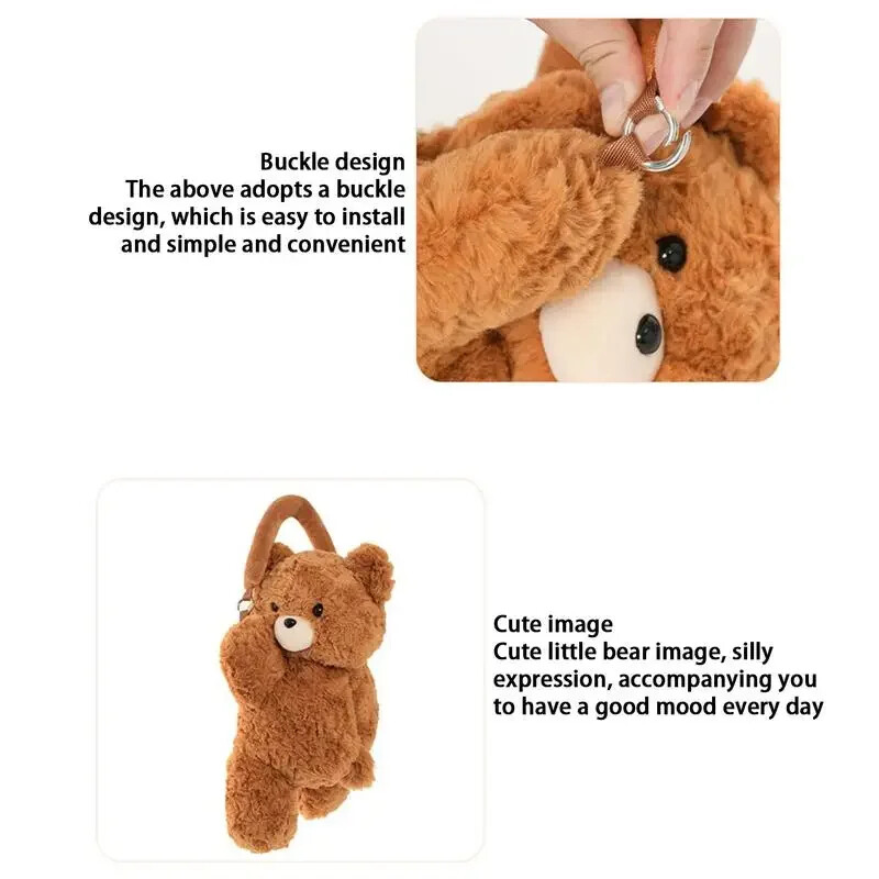 Pliušinis „Panda“ automobilinės servetėlės dėžės laikiklis, mielas animacinių filmų servetėlių dozatorius, pakabinamas popierinis laikiklis ant nugaros, transporto priemonės priedai