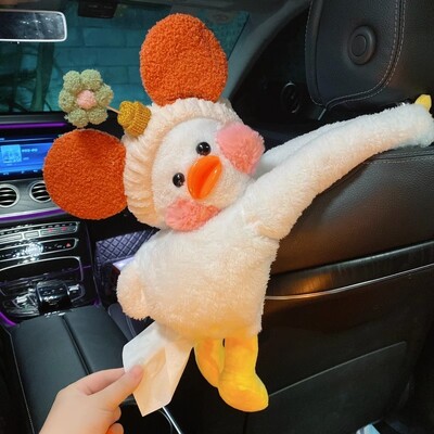 1gab Auto salvetes kaste radoša cute auto salona apdare pīļu lelles auto papīra kaste lietošanai automašīnā