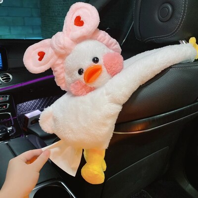 1gab Auto salvetes kaste radoša cute auto salona apdare pīļu lelles auto papīra kaste lietošanai automašīnā