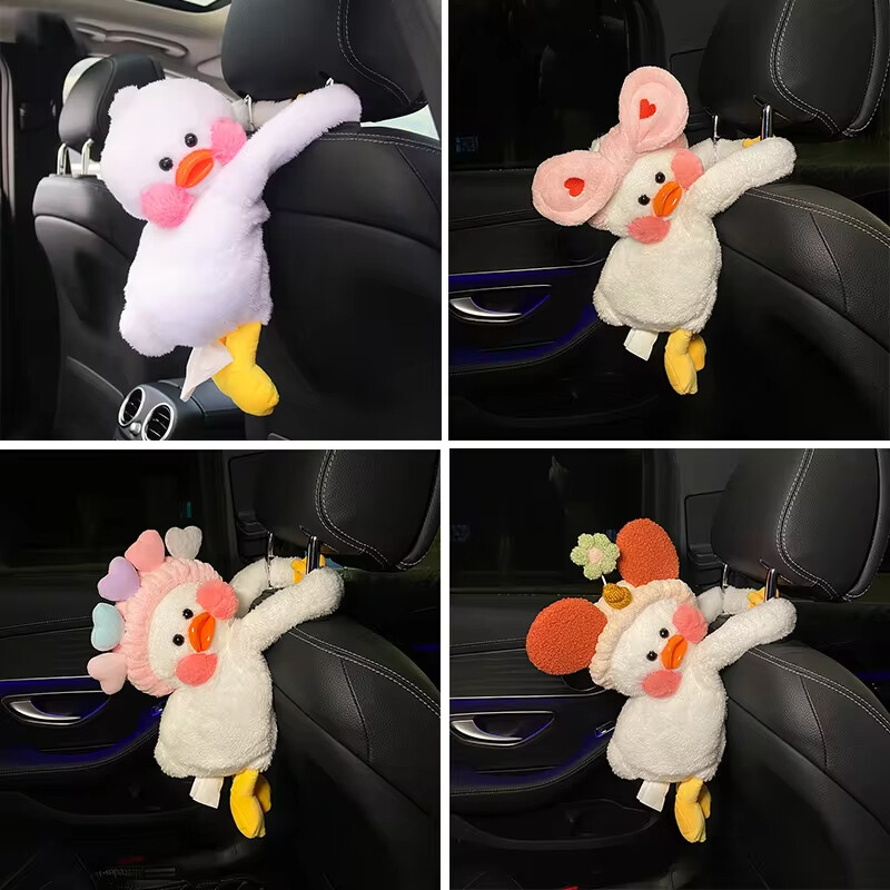 1gab Auto salvetes kaste radoša cute auto salona apdare pīļu lelles auto papīra kaste lietošanai automašīnā