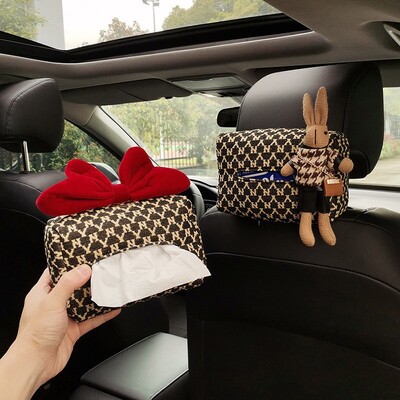 Кутия за кърпи за кола Car ArMrest Box Box Box Box Interior Car Interior Decoration High-class Feeling Thousand Birds Grid