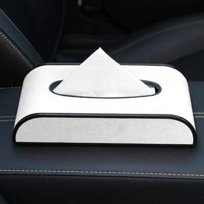 Cutie de șervețele pentru mașină nouă, piele de căprioară, sertar hârtie avansată Parasolar tip agățat consola centrală cutie cotieră universală