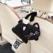 1 vnt Universalus automobilinis audinių kabyklos lėlė mielas audinių laikiklis pliušinis transporto priemonės audinių dėklo servetėlių dozatorius, skirtas Tesla Model 3 y interjerui