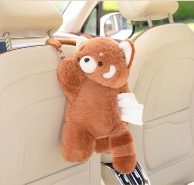 1 vnt Universalus automobilinis audinių kabyklos lėlė mielas audinių laikiklis pliušinis transporto priemonės audinių dėklo servetėlių dozatorius, skirtas Tesla Model 3 y interjerui