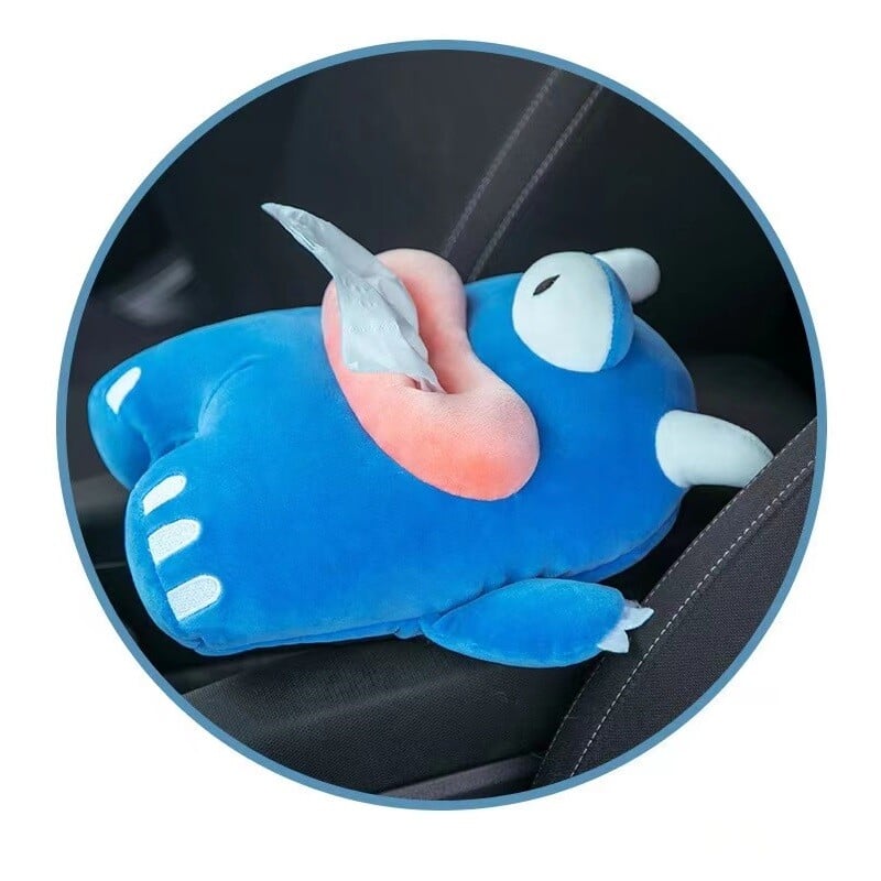 Dozator de batistă pe bancheta din spate a mașinii Broasca drăguț din pluș Cutie pentru suport pentru șervețele Cutie noutate pentru șervețele Umeraș pentru păpuși Organizator pentru vehicule