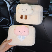 Slatki crtani plišani oblak Cvijeće Kutija za maramice za automobil Viseći držač za ubruse za stražnje sjedalo automobila Naslon za glavu Naslon za ruke Organizator za pohranu papira