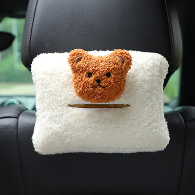 Slatki crtani plišani oblak Cvijeće Kutija za maramice za automobil Viseći držač za ubruse za stražnje sjedalo automobila Naslon za glavu Naslon za ruke Organizator za pohranu papira