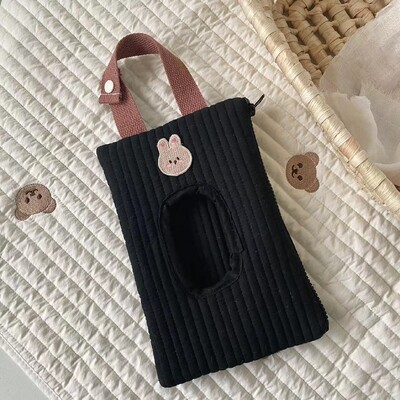 Miela automobilio pakabinimo servetėlių dėžutė medvilninė kūdikio drėgnų servetėlių maišelis Nešiojamų servetėlių laikiklio dėklas Daugkartinis kūdikio vežimėlio pakabinamas audinio maišelis