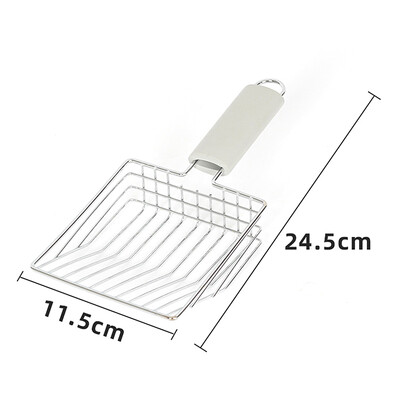 Kačių kraiko kaušelis Metalinis kačių kraiko kastuvas Patogios rankenos kaušelis katėms Tualeto valymo įrankiai Nerūdijančio plieno kačių kastuvas