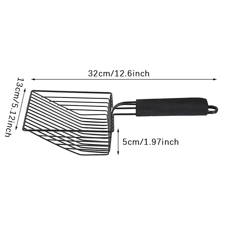 Kačių kraiko kaušelis Metalinis kačių kraiko kastuvas Patogios rankenos kaušelis katėms Tualeto valymo įrankiai Nerūdijančio plieno kačių kastuvas