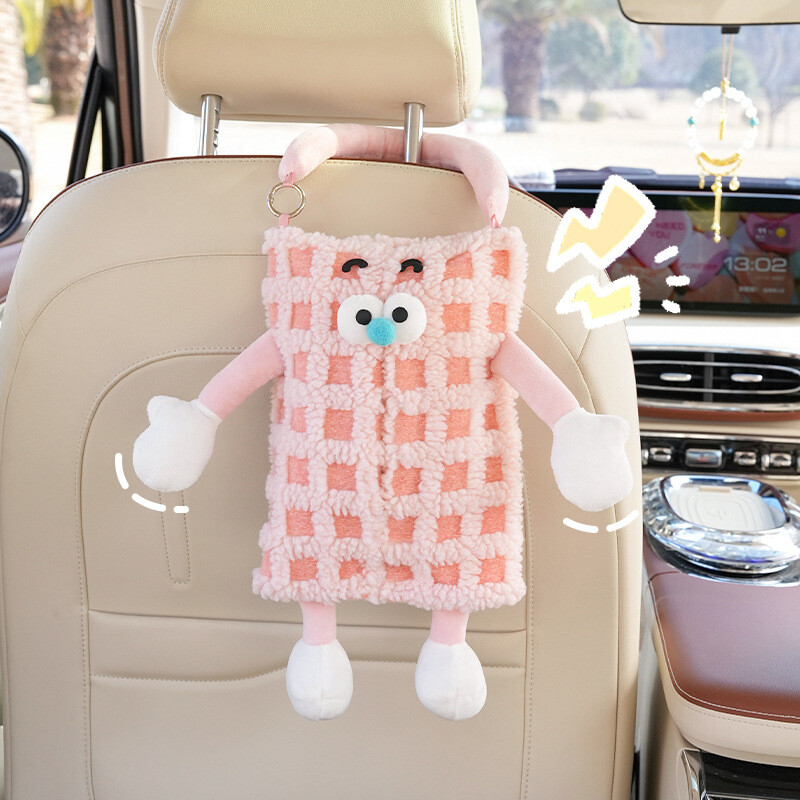 Little Monster automobilinė servetėlių dėžutė Dopamino automobilinė servetėlių dėžutė animacinio filmo pliušinė automobilio sėdynės atlošo kartoninė dėžutė