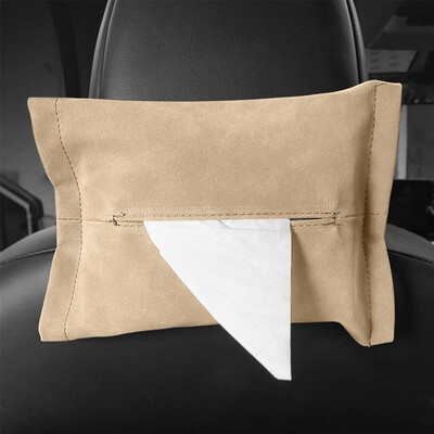 Kožená krabička na vreckovky do auta, semišová slnečná clona, závesná krabička na vreckovky do operadla sedadla, držiak na krabičky na vreckovky do interiéru, krabička na lakťovú opierku, organizér na papierové utierky