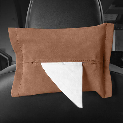 Kožená krabička na vreckovky do auta, semišová slnečná clona, závesná krabička na vreckovky do operadla sedadla, držiak na krabičky na vreckovky do interiéru, krabička na lakťovú opierku, organizér na papierové utierky