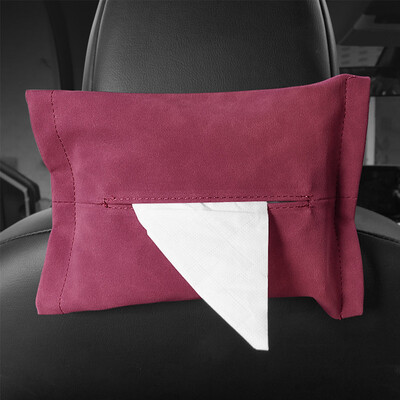 Kožená krabička na vreckovky do auta, semišová slnečná clona, závesná krabička na vreckovky do operadla sedadla, držiak na krabičky na vreckovky do interiéru, krabička na lakťovú opierku, organizér na papierové utierky